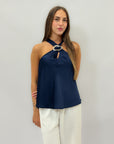 Top con scollo incrociato