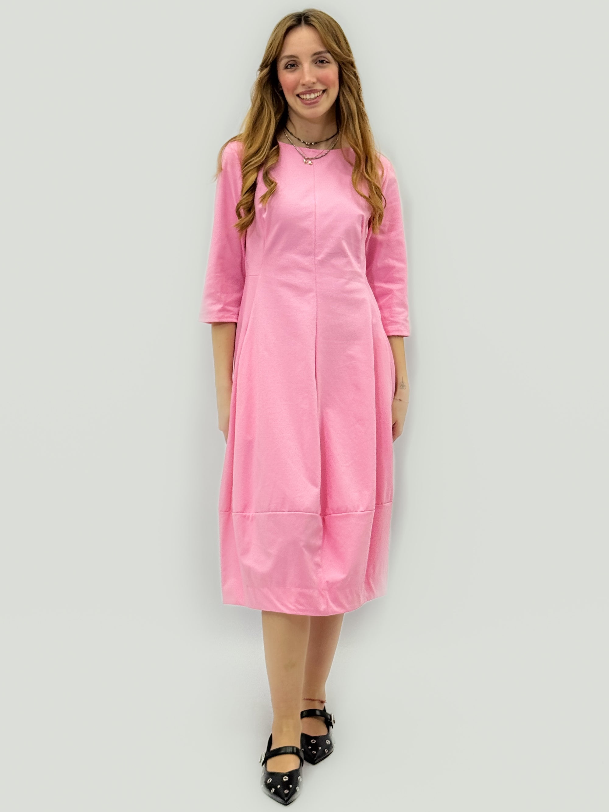 Abito lungo con gonna a palloncino