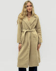 Cappotto bouclé con cintura in misto lana