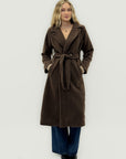 Cappotto bouclé con cintura in misto lana