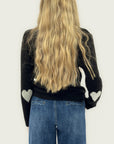 Maglia calda con cuori a contrasto