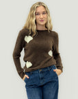 Maglia calda con cuori a contrasto