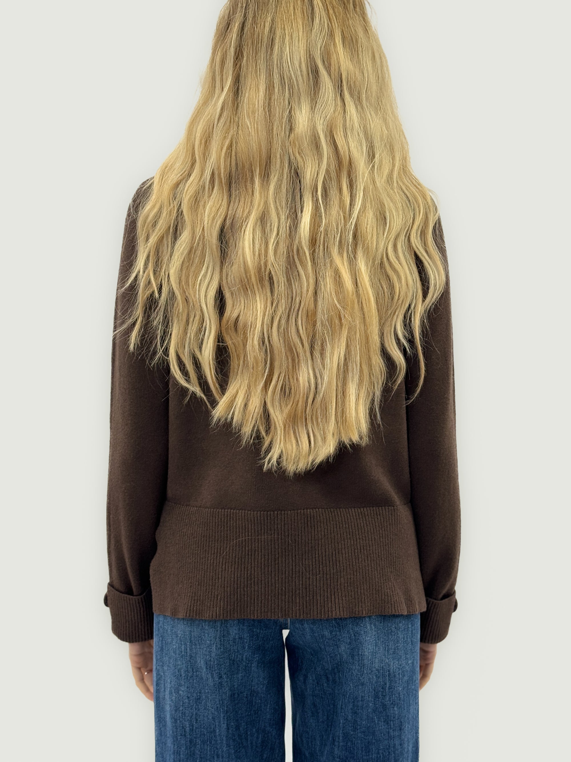 Maglia in misto lana con dettaglio polsini – Made in Italy