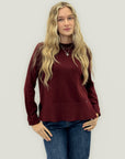 Maglia in misto lana con dettaglio polsini – Made in Italy