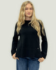 Maglia in misto lana con dettaglio polsini – Made in Italy