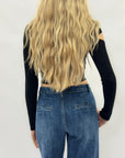 Maglia crop con tagli cut-out
