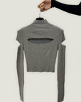 Maglia crop con tagli cut-out