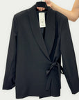 Giacca blazer con cintura incrociata