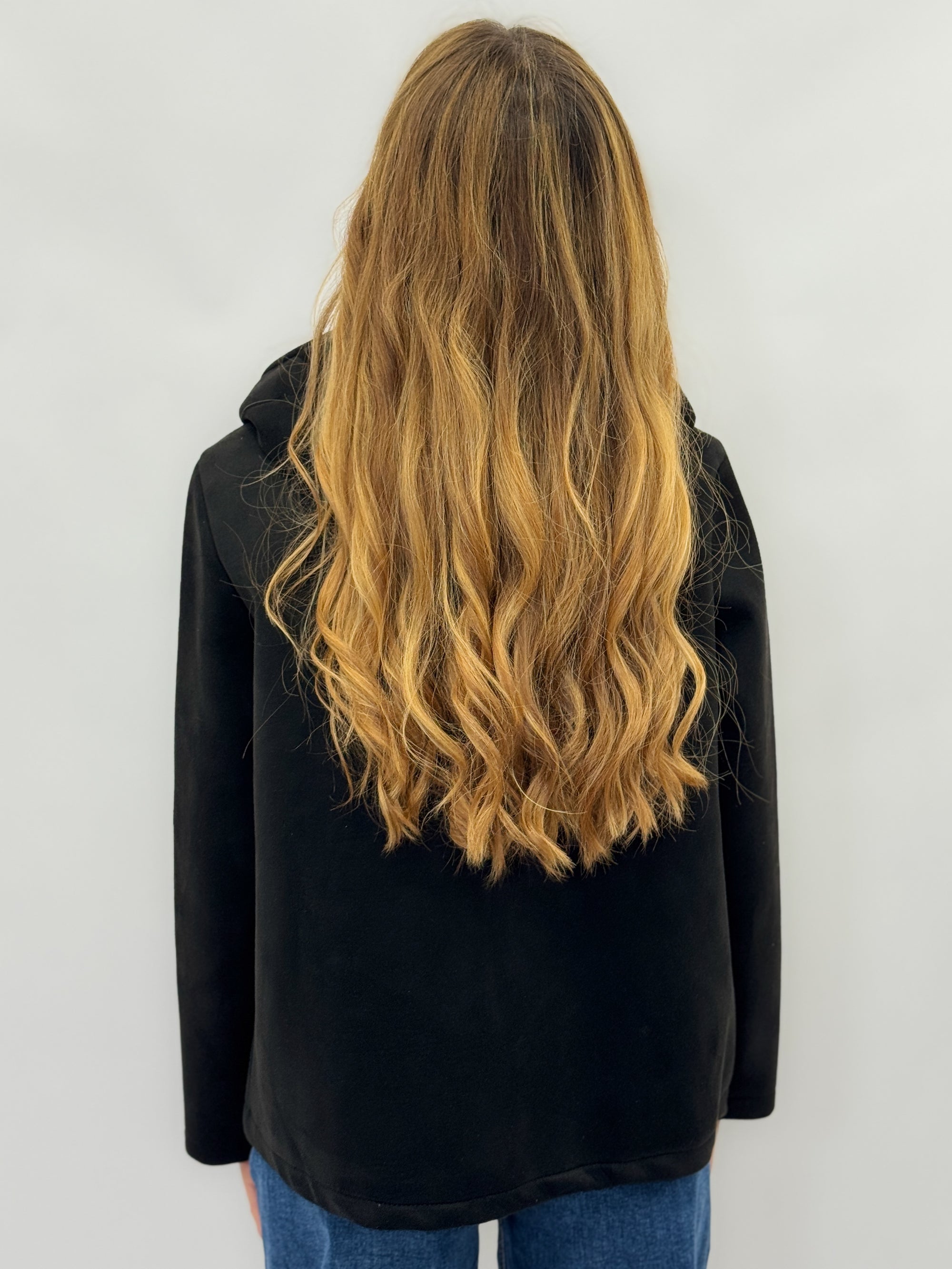 Giacca effetto alcantara con bottoni