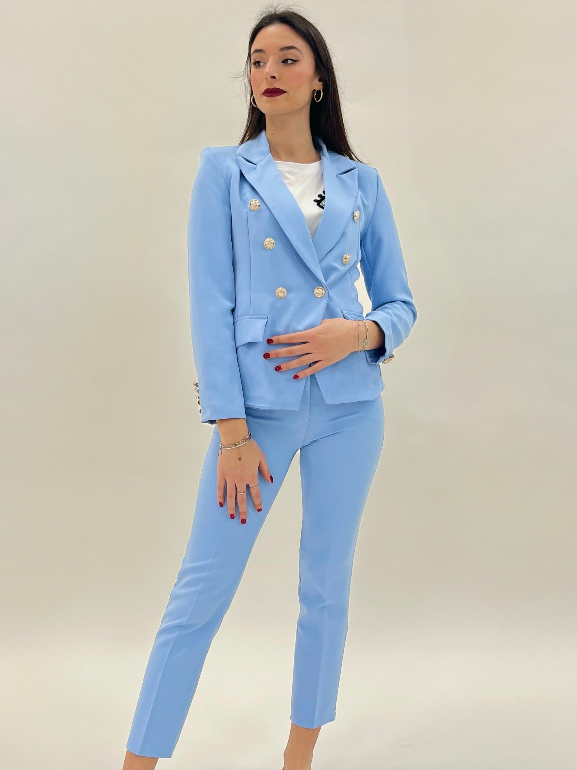 Completo elegante giacca e pantaloni a sigaretta