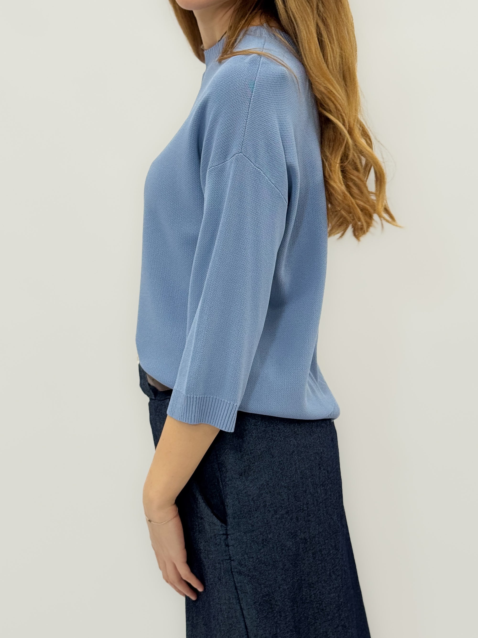 Maglia basic manica 3/4 girocollo