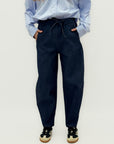 Pantaloni jogger in denim con coulisse