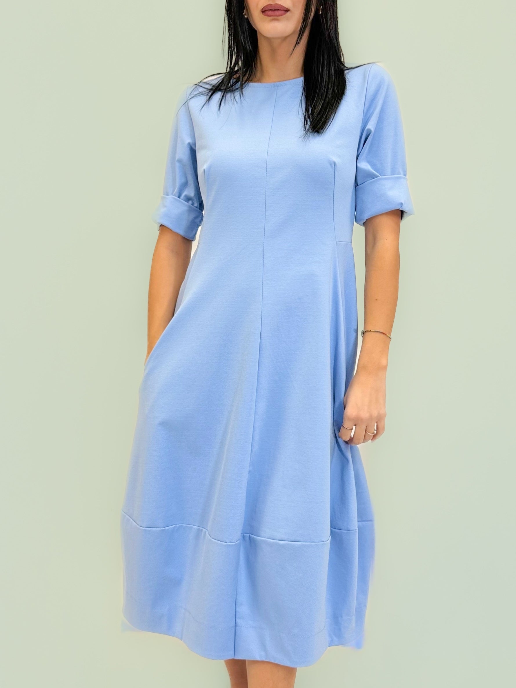 Abito lungo con gonna a palloncino