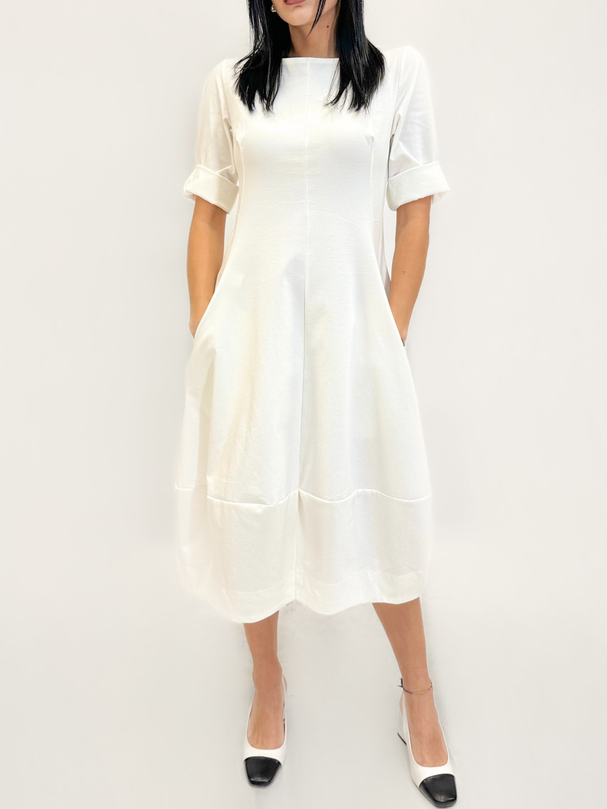 Abito lungo con gonna a palloncino