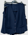 Completo con Gilet e Bermuda a Vita Alta