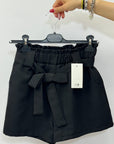 Pantaloncini Donna a Vita Alta con Fiocco Frontale