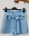 Pantaloncini Donna a Vita Alta con Fiocco Frontale