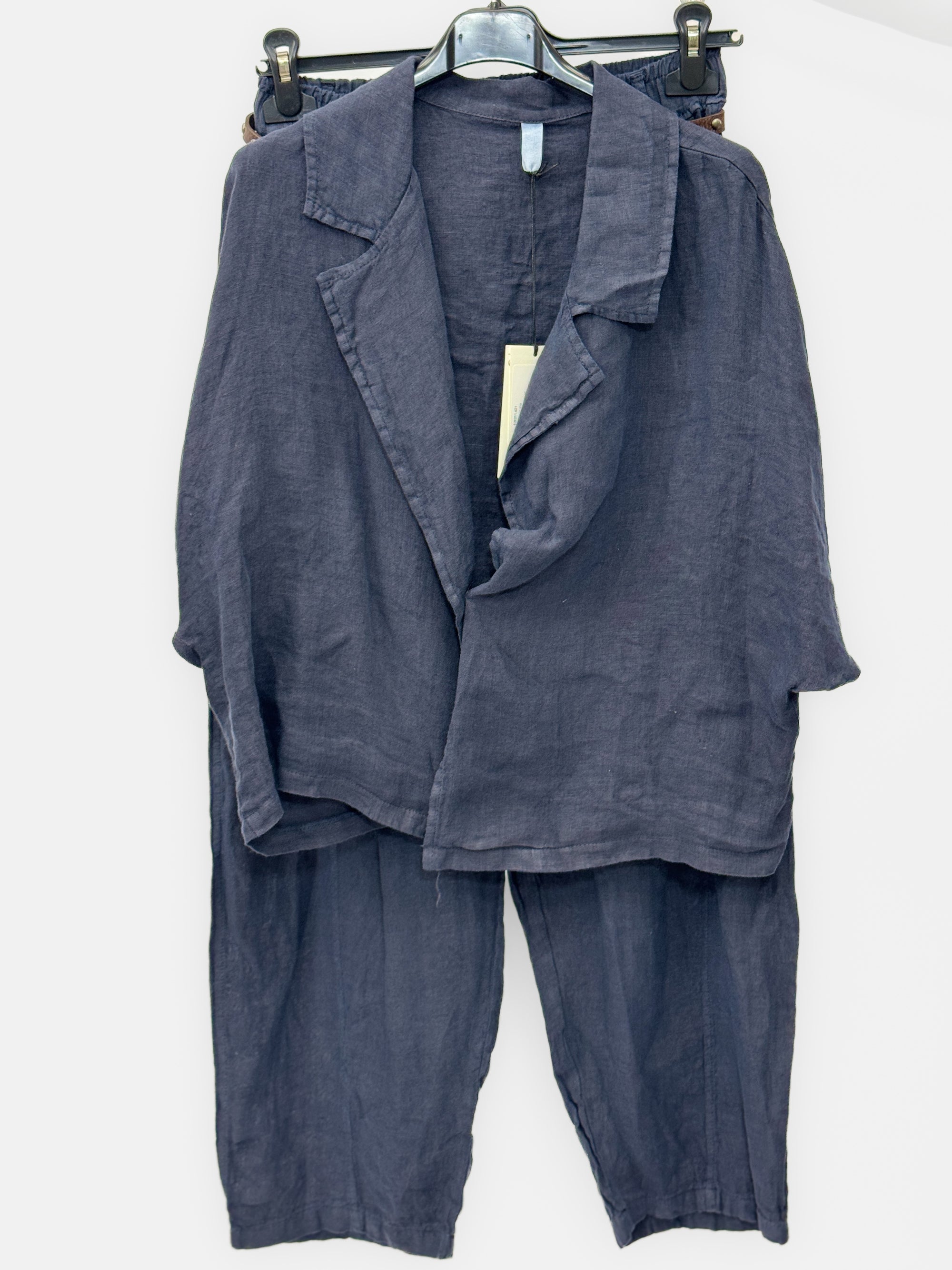 Pantaloni in Lino con Vita Elasticizzata e Gamba Morbida