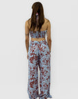 Completo con Top Incrociato e Pantalone Palazzo Fantasia Tropicale