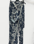 Completo con Top Incrociato e Pantalone Palazzo Fantasia Tropicale