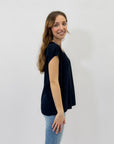 Maglia scollo v lurex