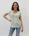 Maglia scollo v lurex
