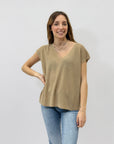 Maglia scollo v lurex