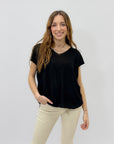 Maglia scollo v lurex