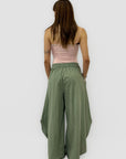 Pantalone Palazzo in Cotone Leggero con Vita Elasticizzata