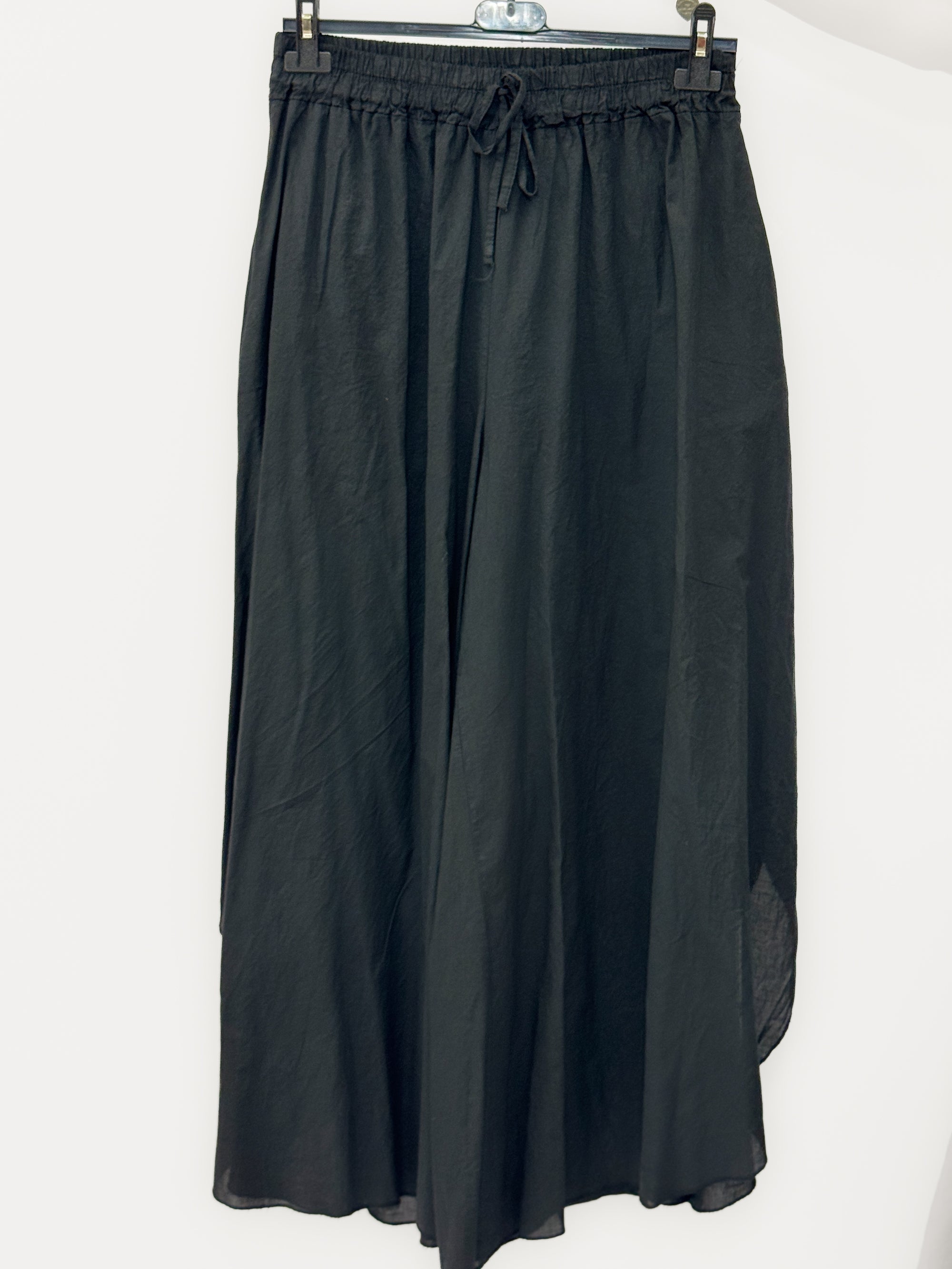 Pantalone Palazzo in Cotone Leggero con Vita Elasticizzata