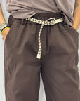 Pantalone 100% Cotone con Vita Elasticizzata e Gamba Morbida