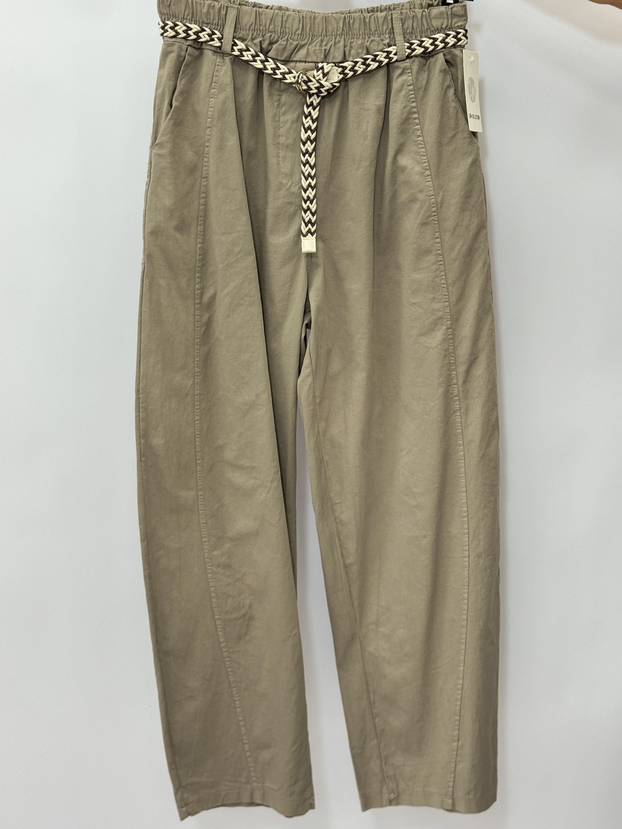 Pantalone 100% Cotone con Vita Elasticizzata e Gamba Morbida
