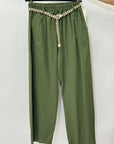Pantalone 100% Cotone con Vita Elasticizzata e Gamba Morbida
