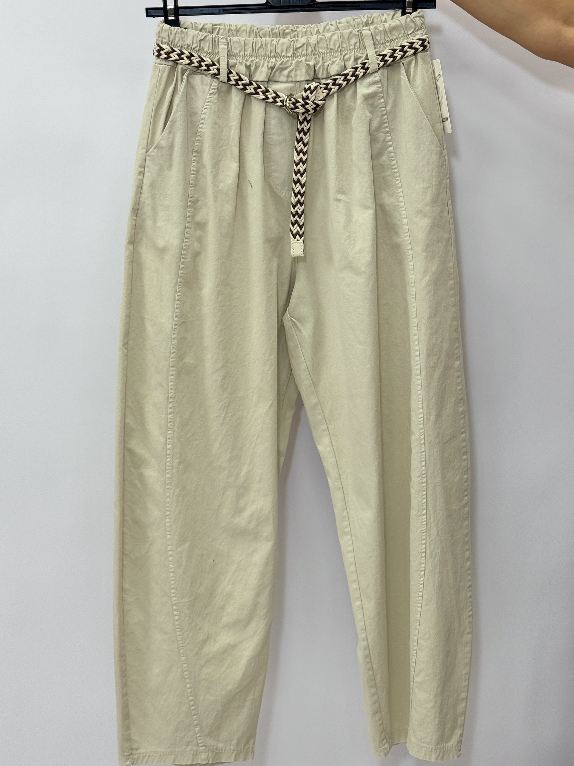 Pantalone 100% Cotone con Vita Elasticizzata e Gamba Morbida