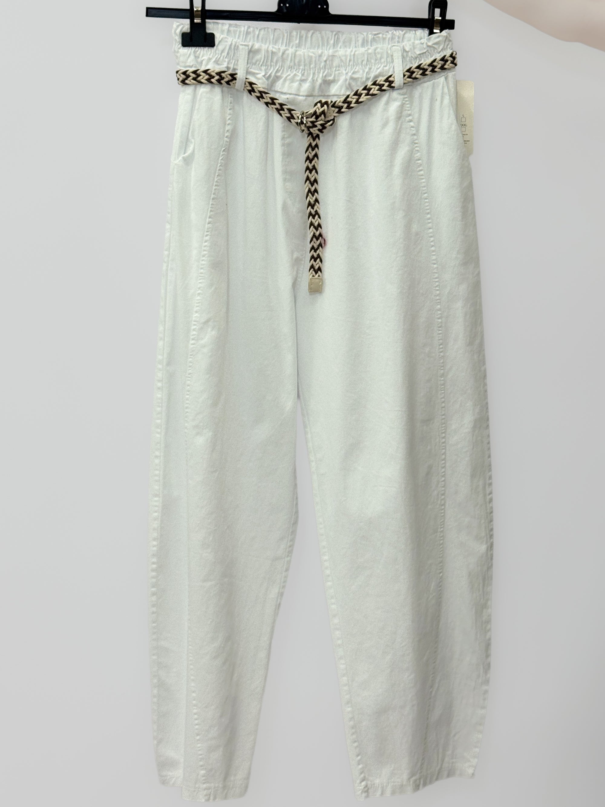 Pantalone 100% Cotone con Vita Elasticizzata e Gamba Morbida