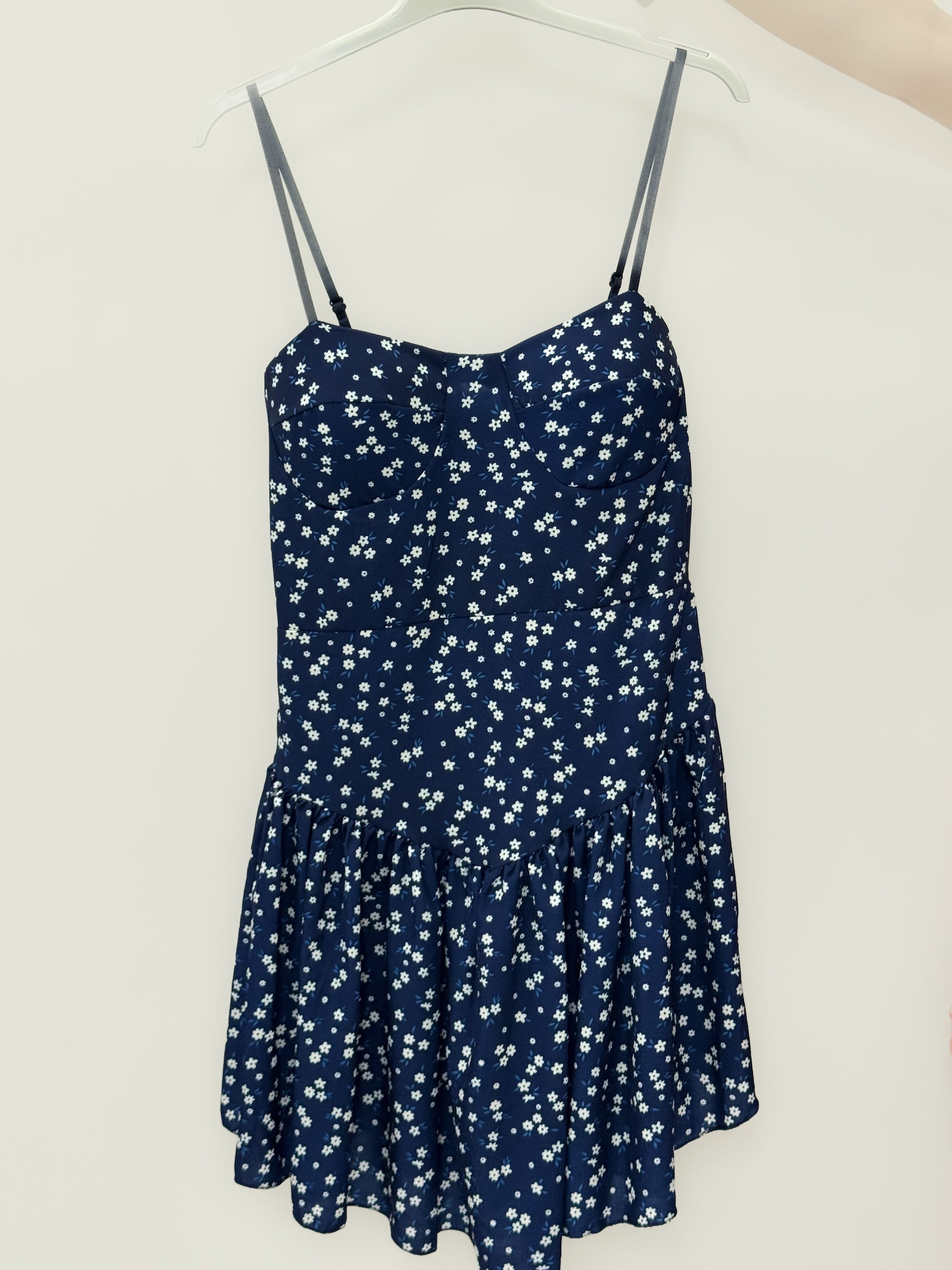 Abito Corto Donna a Fiori con Spalline Sottili
