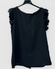 Maglia Smanicata con Volant sulle Spalle