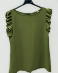 Maglia Smanicata con Volant sulle Spalle
