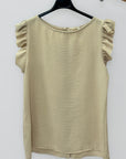 Maglia Smanicata con Volant sulle Spalle