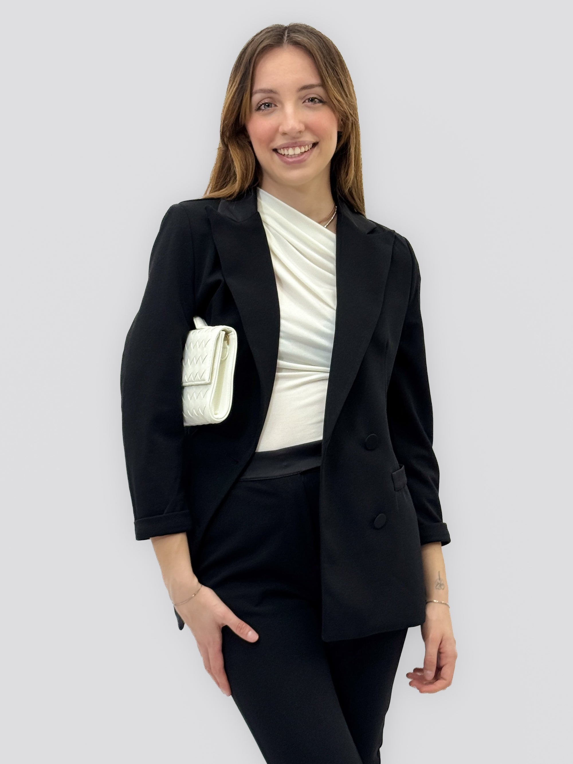 Completo elegante giacca e pantalone slim