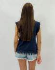 Maglia con maniche ricamate