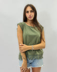 Maglia con maniche ricamate