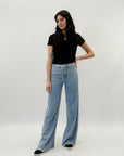 Pantaloni lunghi con strass tall