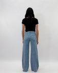 Pantaloni lunghi con strass tall