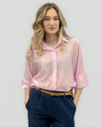 Camicia leggera con colletto e maniche ampie