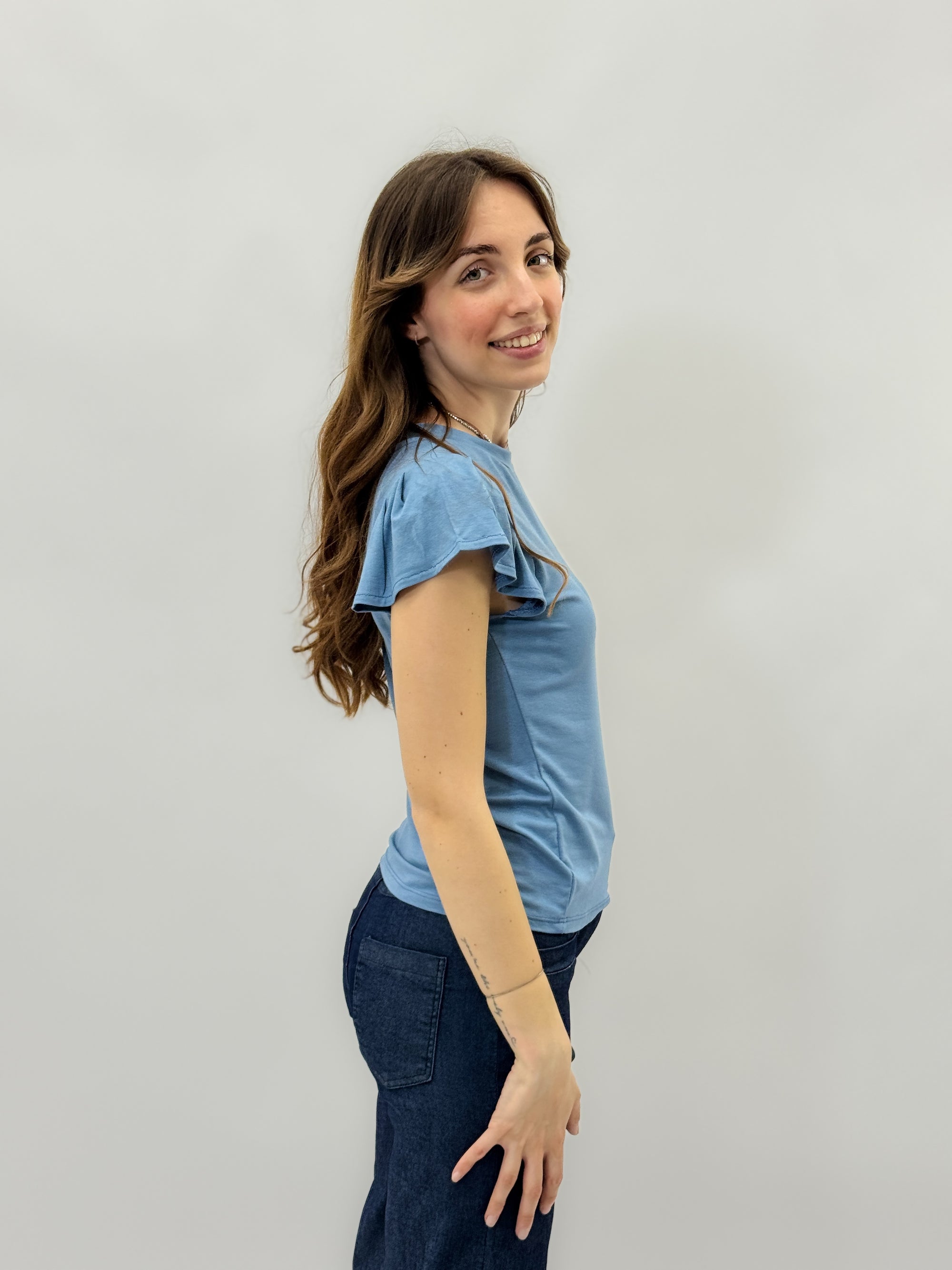 Maglia con maniche volant