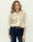 Camicia leggera con colletto e maniche ampie