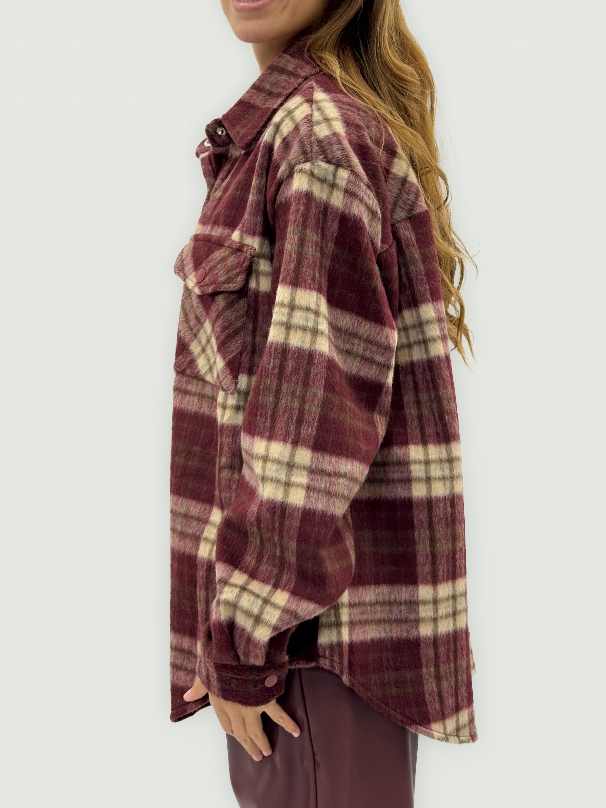 Giacca oversize in flanella a quadri – Calda e casual chic