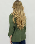 Cardigan aperto in maglia con maniche 3/4