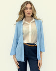 Cardigan aperto in maglia con maniche 3/4